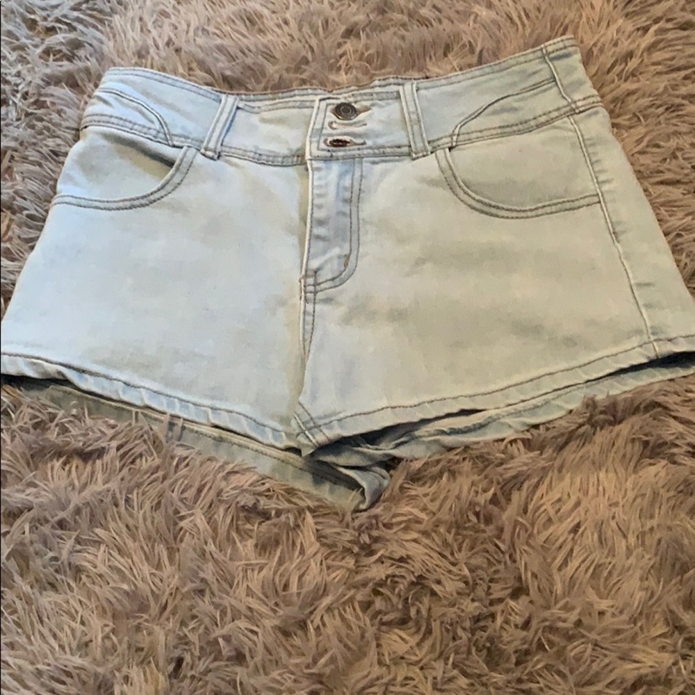 High waisted jean shorts